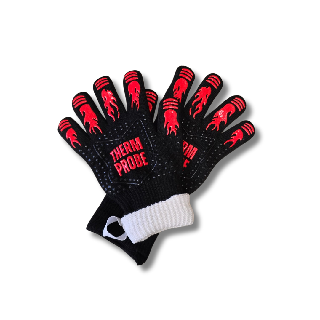 THERMPROBE BBQ Gloves 800C/1472C Heat & Flame Resistant Grilling Gloves Silicone Non-Slip